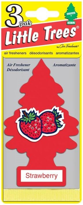 LITTLE TREES Car Air Freshener | Hanging Paper Tree for Home or Car | Strawberry | 24 Pack