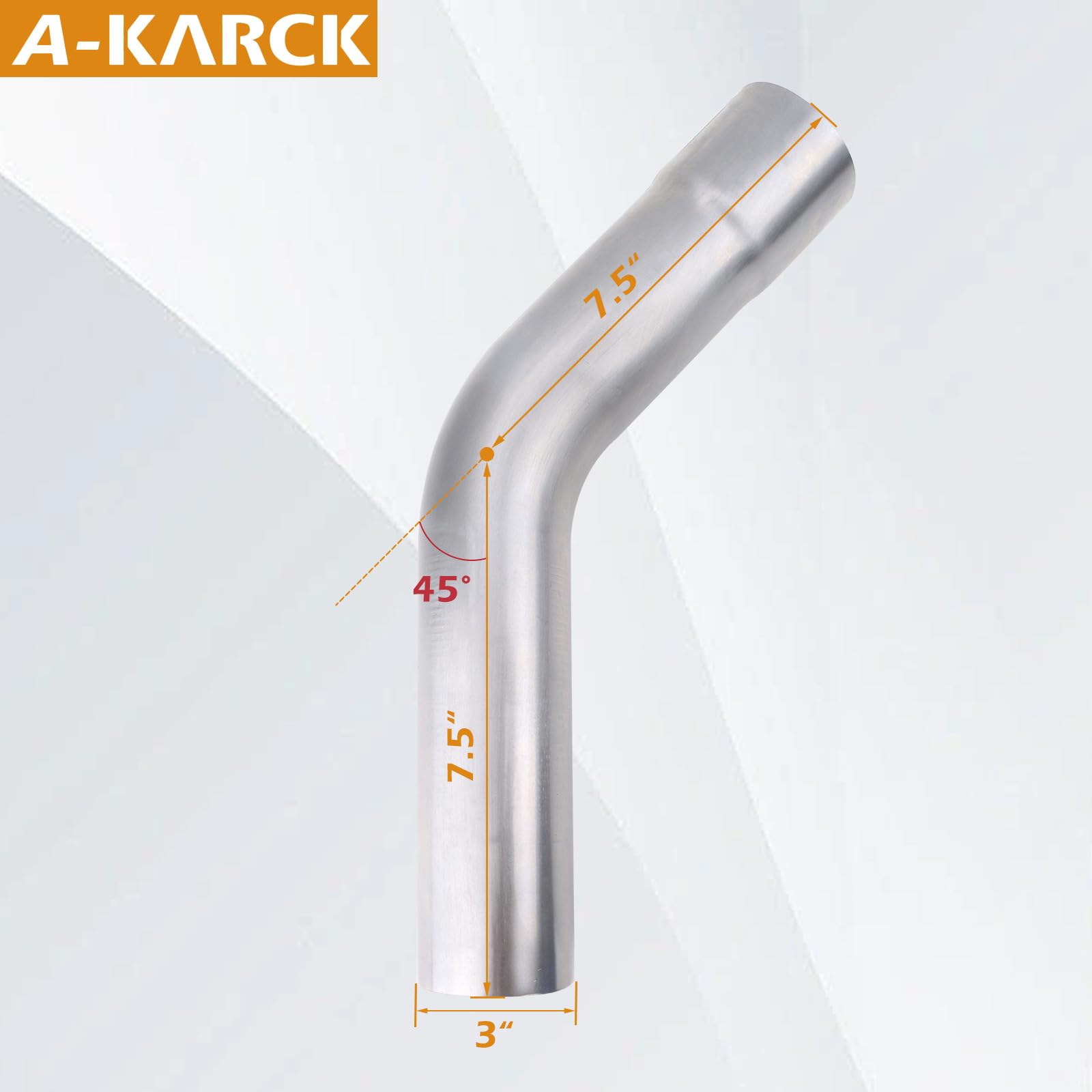 A-Karck Exhaust 45 Degree Tube 3'' Od, Mild Steel Exhaust Pipe Mandrel Bend, Custom Your Own Exhaust System