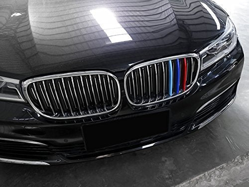Lanyun M Colors(Red Blue Light Blue) Grille Insert Trims Decorate Compatible With 2016-2018 Bmw G11 G12 7 Series 9-Beam Standard