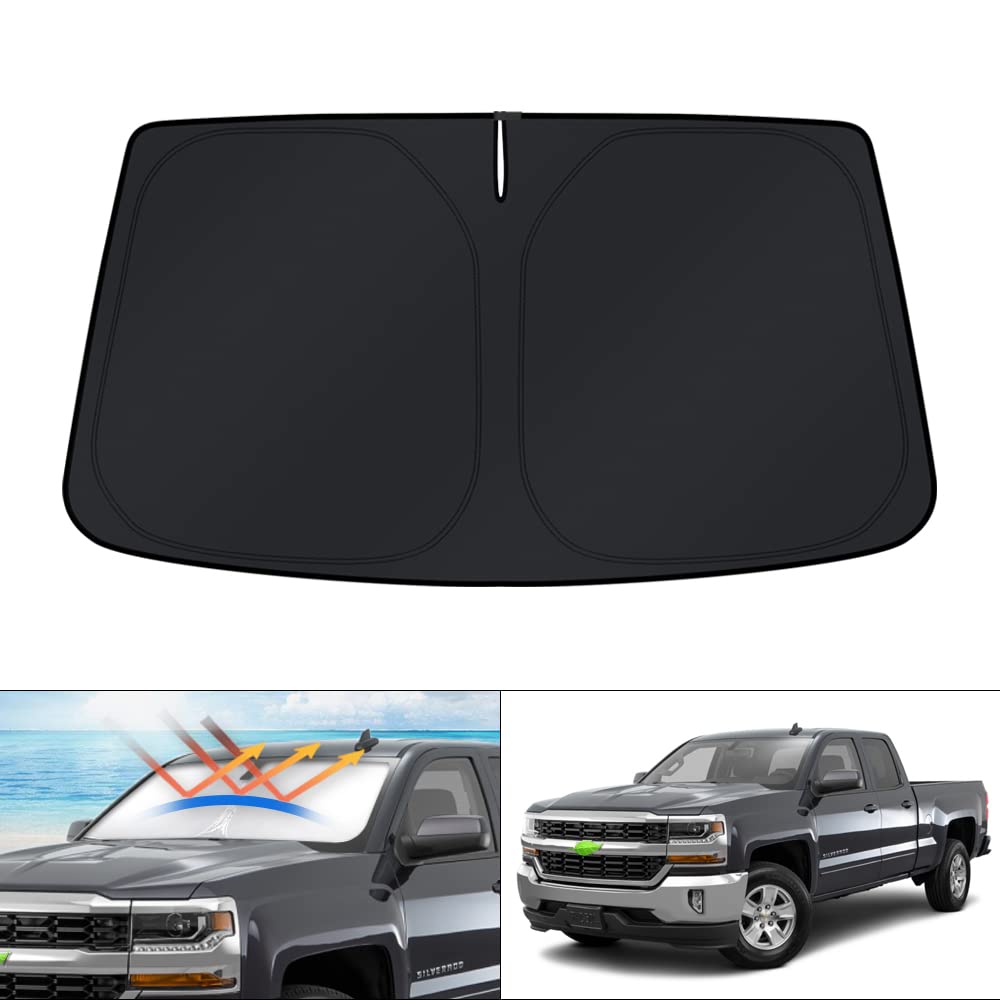 Kust Windshield Sun Shade For 1999-2006 Chevrolet/Chevy Silverado 1500 Accessories Truck (Extended Cab) Sunshade Window Sun Viso