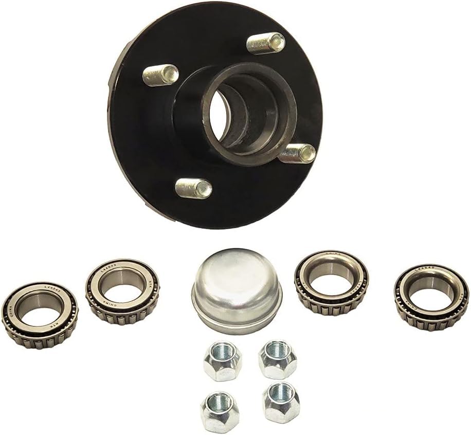 Rigid Hitch Incorporated Trailer Hub Kit (BT-100-F) 4 Bolt on 4 Inch Circle - Fits 1 and 1-1/16 Spindle