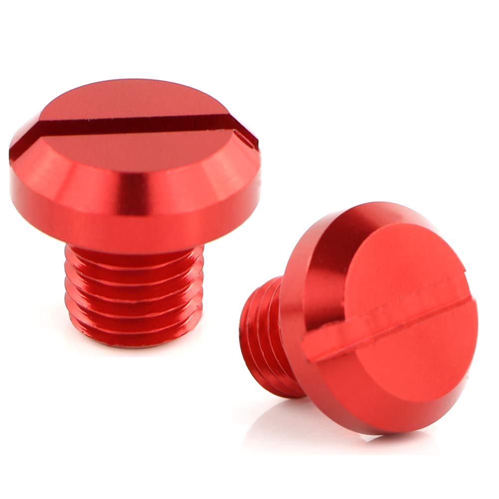 Xitomer 4 Pcs M10X1.25 Mirror Hole Plugs, Fit For Nc750S Mt/ Cb1000R/ Grom Msx125, Z250Sl/ Z400/ Z125, Speed Triple 1050 And So On, Aluminum Cnc (Red)