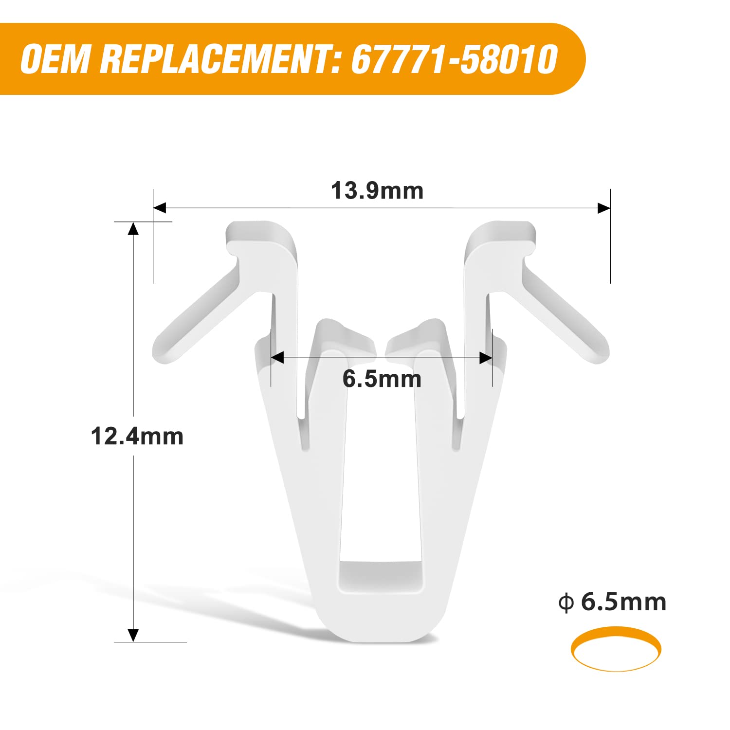 Gooacc 50Pcs Door Garnish Moulding Clip For Toyota Lexus 67771-58010 Tundra Tacoma Sequoia Rav4 Land Cruiser Highlander C-Hr Yar