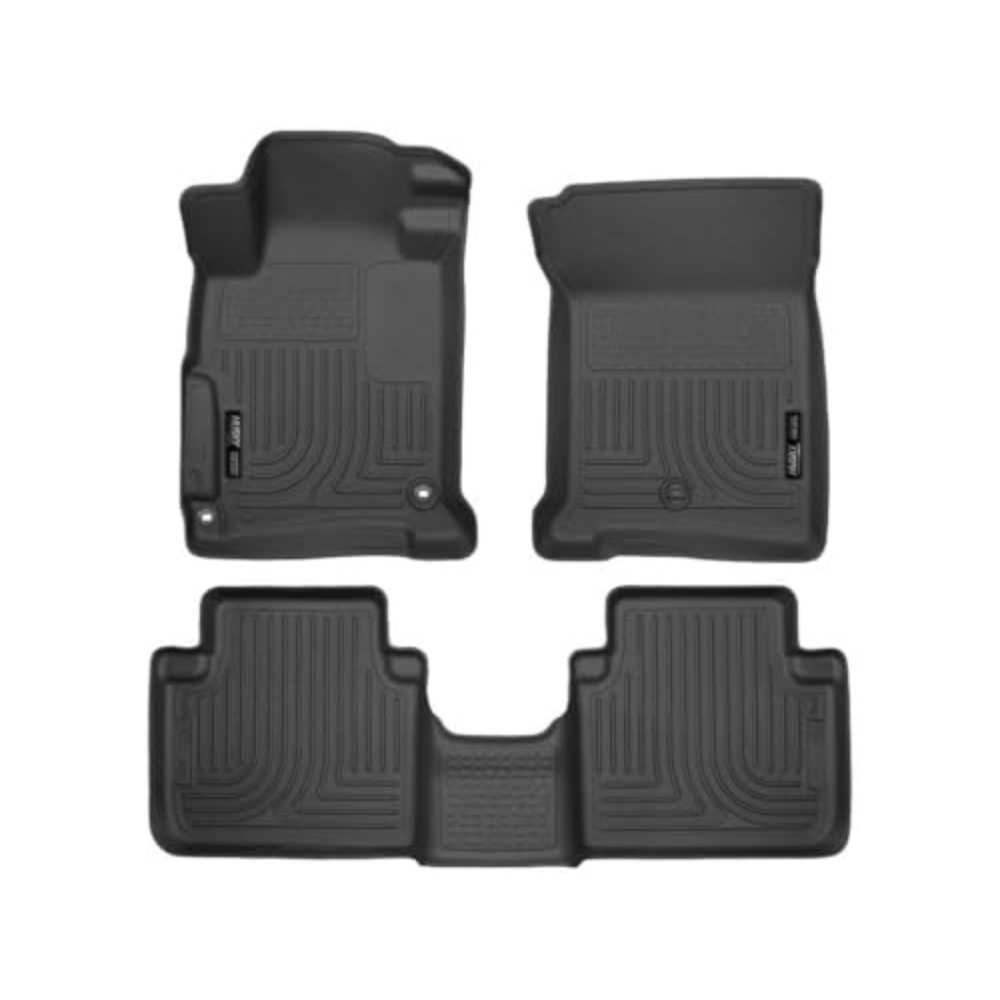 Husky Liners Weatherbeater Floor Mats | Fits 2013 - 2017 Honda Accord Sedan | Front & 2Nd Row, 3-Pc Black - 98481