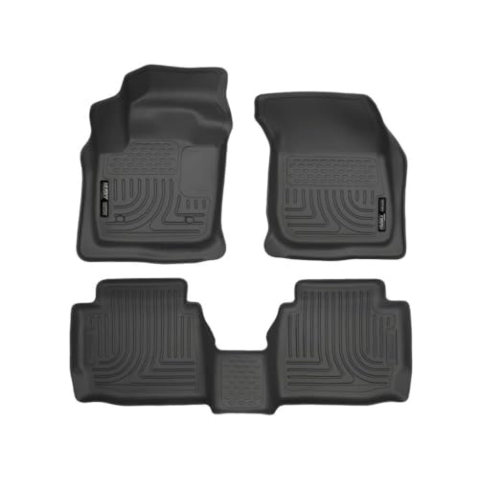 Husky Liners Weatherbeater Floor Mats | Fits 2013 - 2016 Ford Fusion & Lincoln Mkz | Front & 2Nd Row, 3-Pc Black - 99751