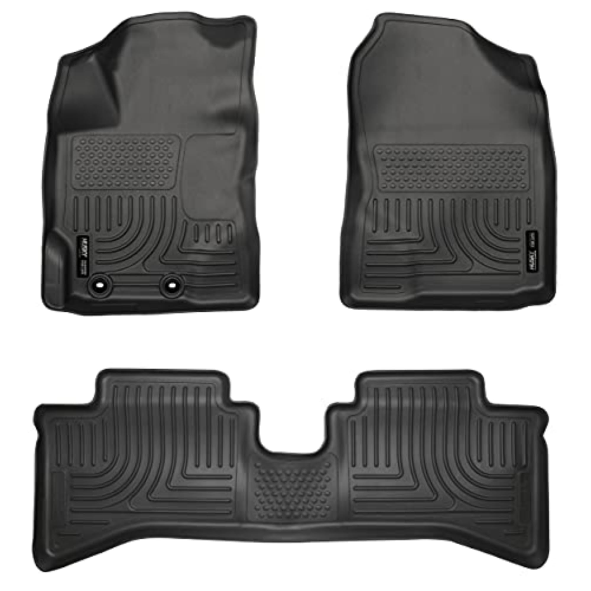 Husky Liners Weatherbeater Floor Mats | Fits 2012-2016 Toyota Prius C | Front & 2Nd Row, 3-Pc Black - 99501