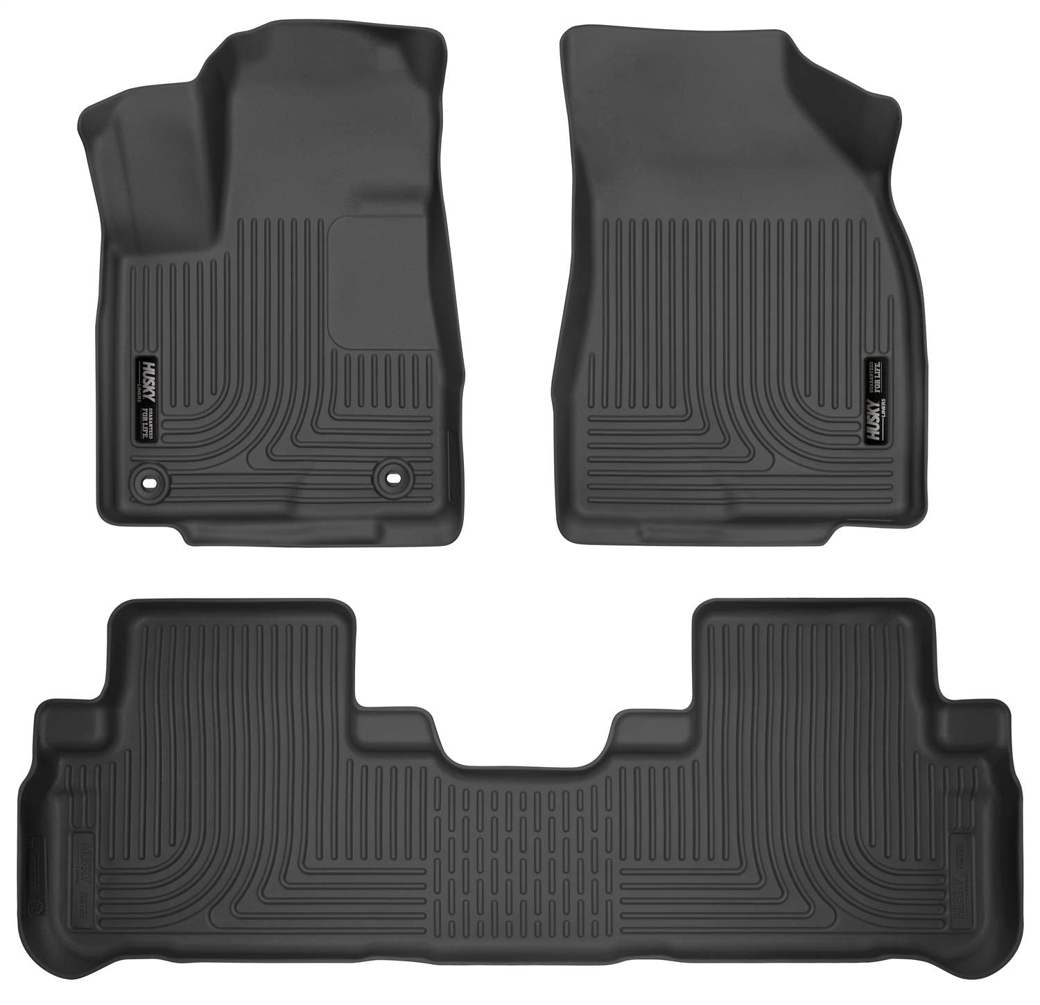 Husky Liners Weatherbeater Floor Mats | Fits 2014-2019 Toyota Highlander (Excludes Hybrid) | Front & 2Nd Row, 3-Pc Black - 99601