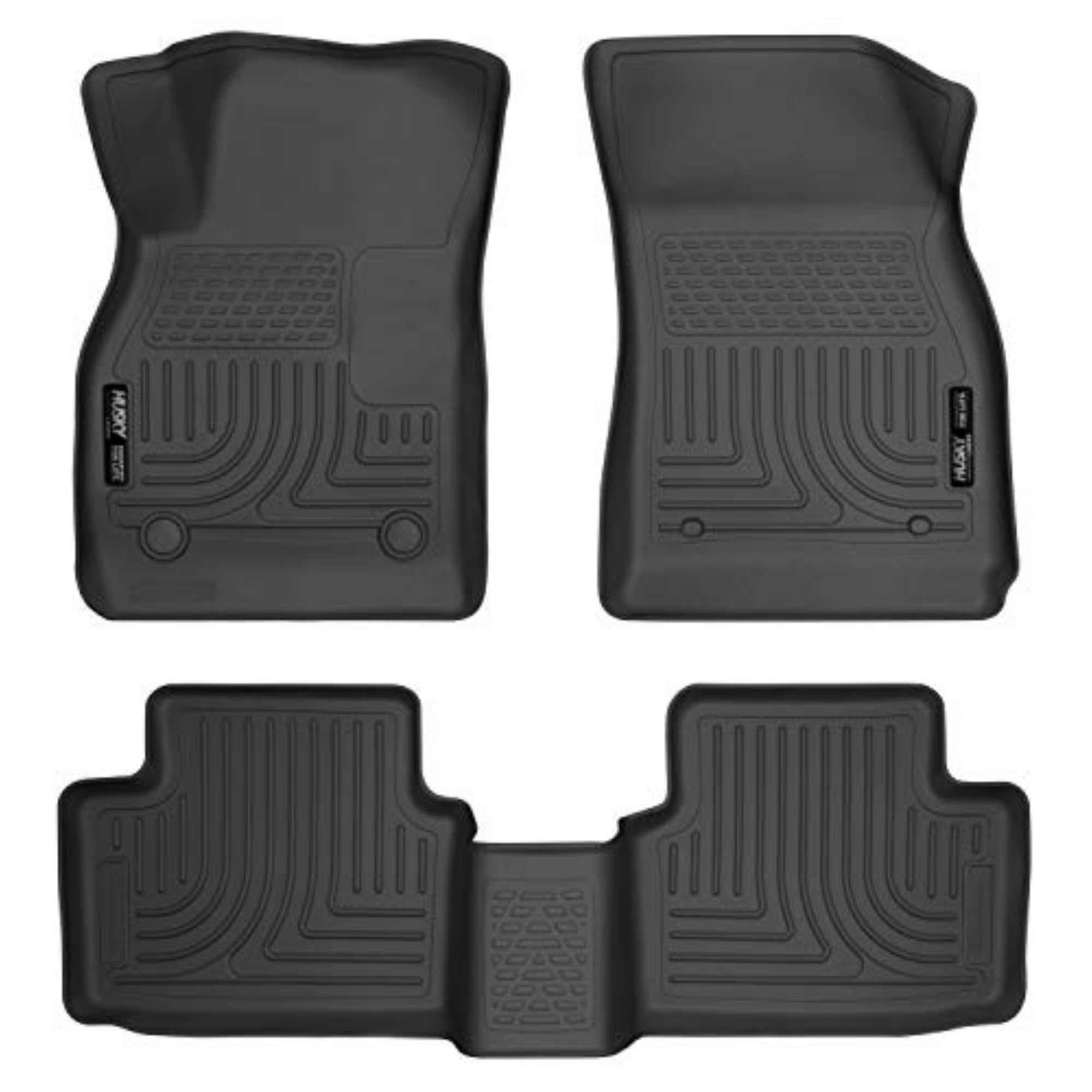Husky Liners Weatherbeater Floor Mats | Fits 2013-2015 Chevrolet Malibu; 2016 Chevrolet Malibu Limited | Front & 2Nd Row, 3-Pc Black - 98191