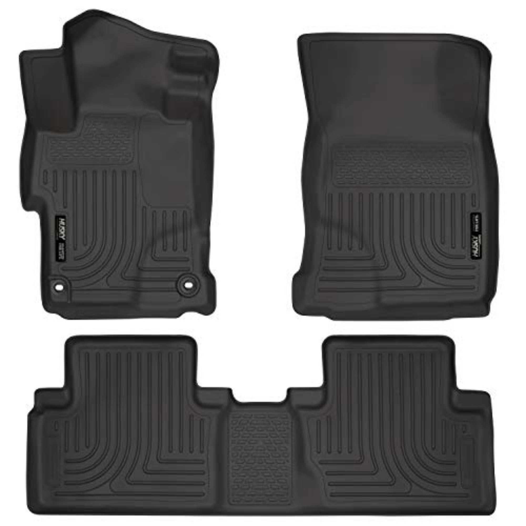 Husky Liners Weatherbeater Floor Mats | Fits 2014-2015 Honda Civic 4-Door | Front & 2Nd Row, 3-Pc Black - 99441