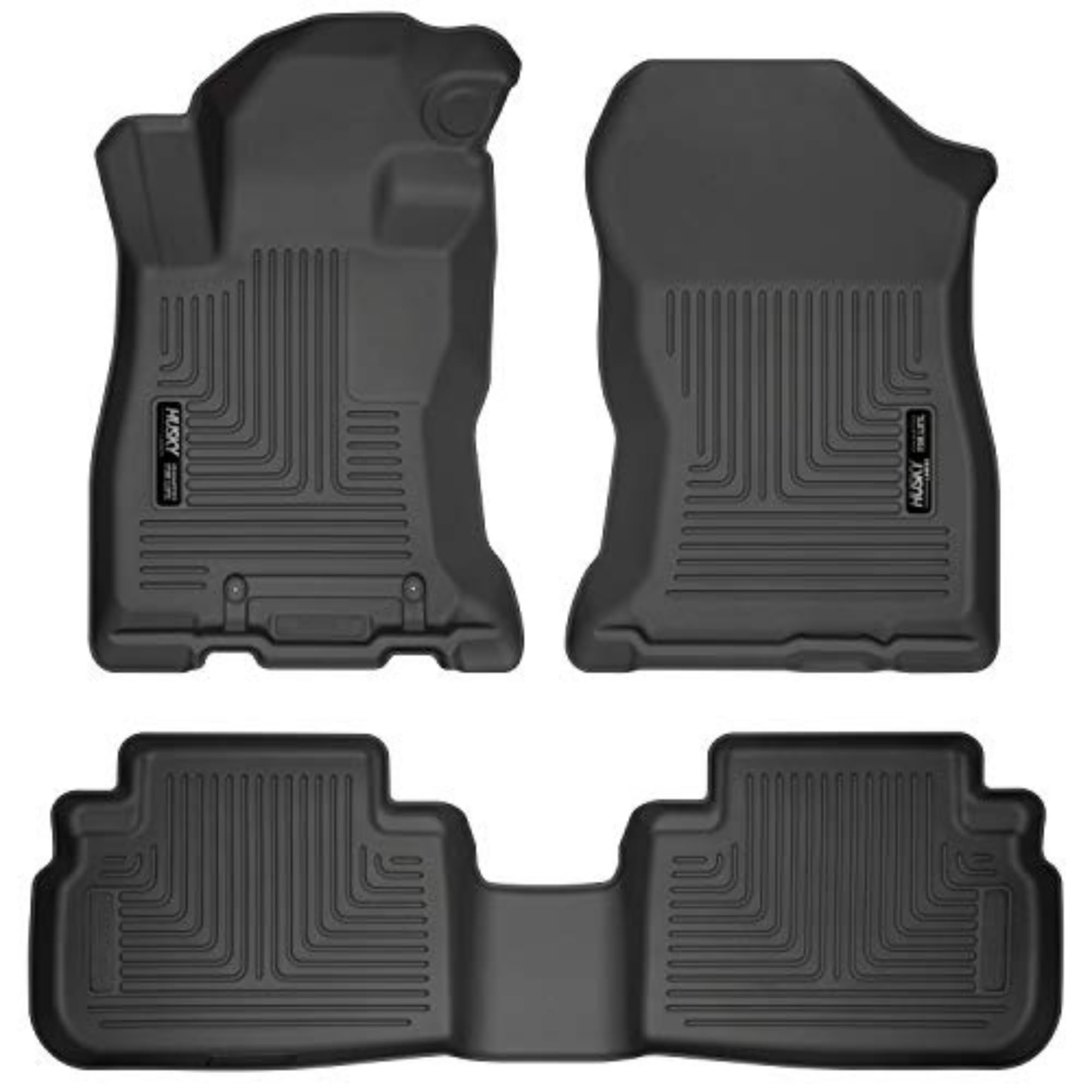Husky Liners Weatherbeater Floor Mats | Fits 2019-2024 Subaru Forester | Front & 2Nd Row, 3-Pc Black - 95891