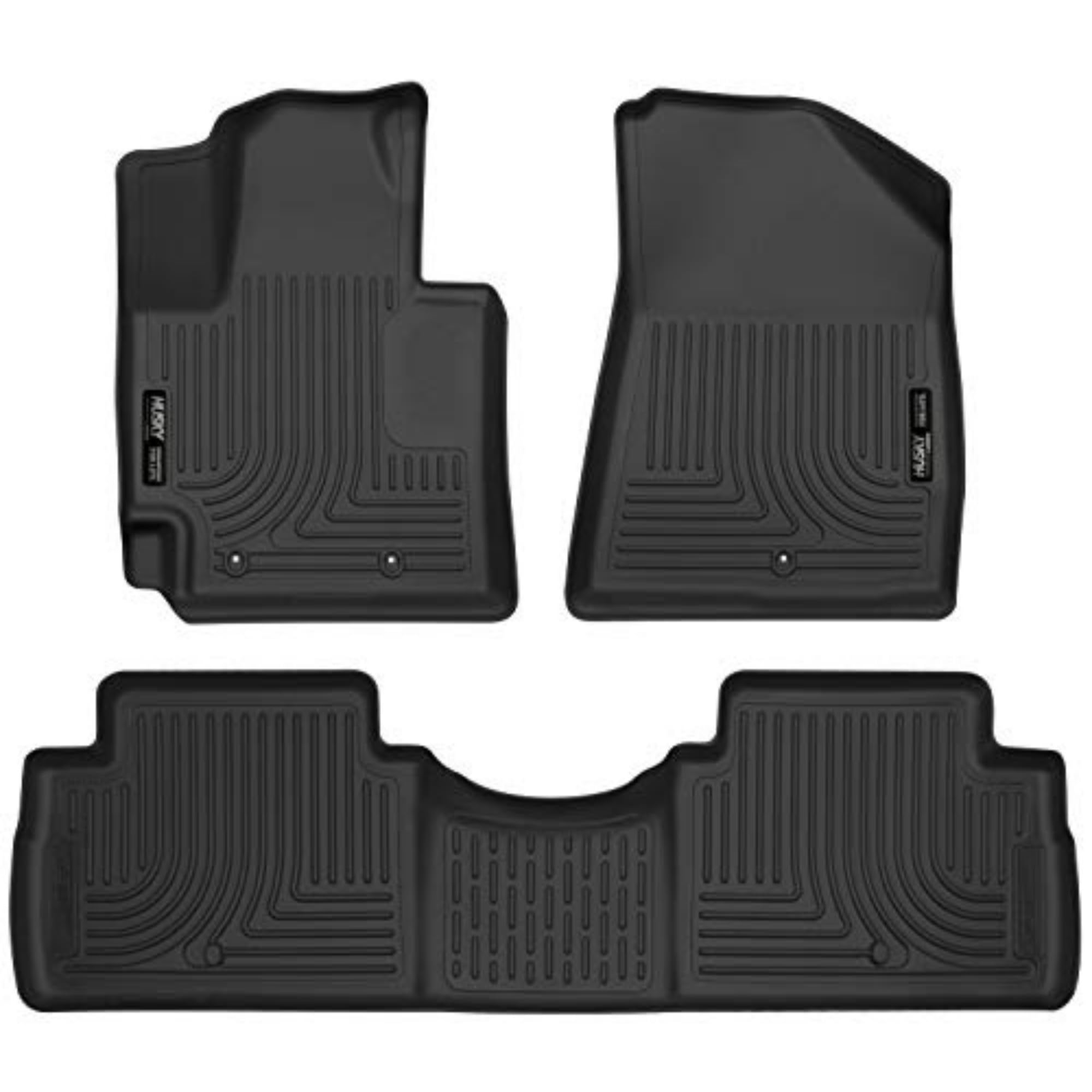Husky Liners Weatherbeater Floor Mats | Fits 2014-2019 Kia Soul | Front & 2Nd Row, 3-Pc Black - 99611
