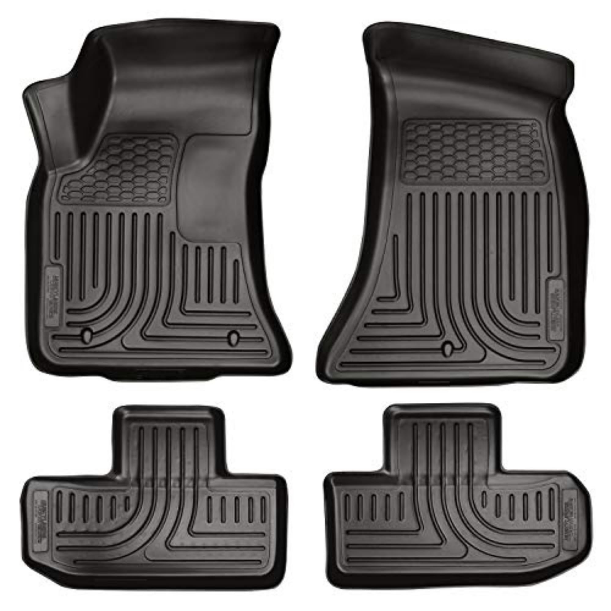 Husky Liners Weatherbeater Floor Mats | Fits 2011-2015 Dodge Challenger | Front & 2Nd Row, 4-Pc Black - 98071