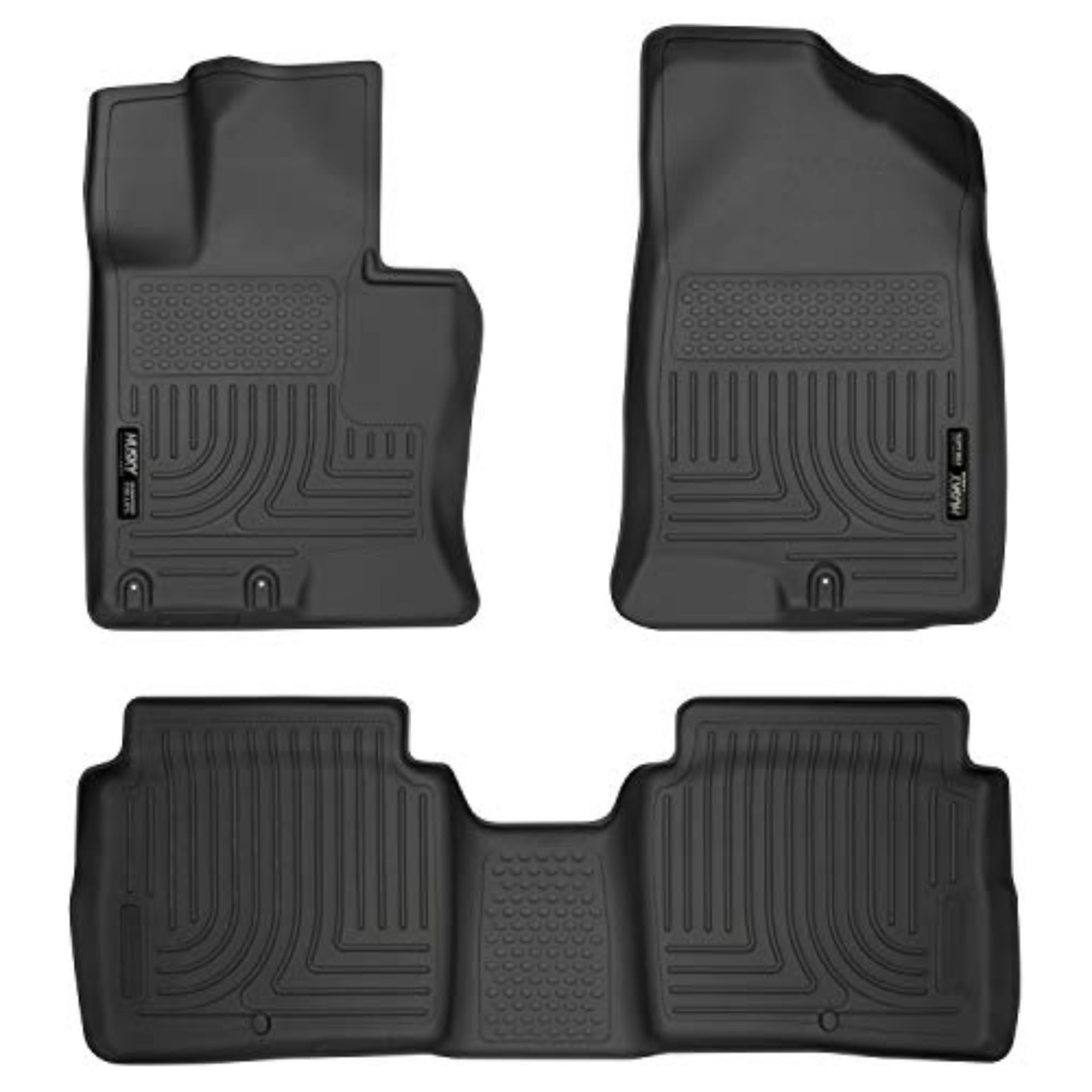 Husky Liners Weatherbeater Floor Mats | Fits 2011-2015 Kia Optima | Front & 2Nd Row, 3-Pc Black - 99691
