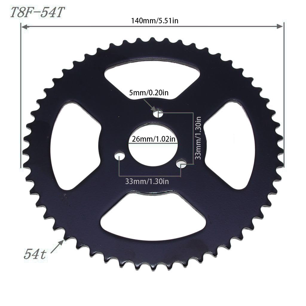 Windance T8F 54T 26Mm Rear Sprocket For 47Cc 49Cc Motorcycle Scooter Dirt Pit Pocket Bikes Scooters Atvs, 54 Teeth Dirve Chain Sprocket