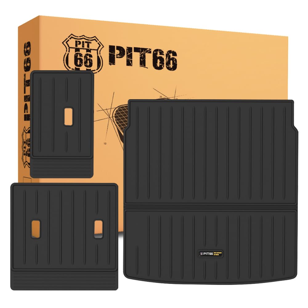 Pit66 Cargo Liners Compatible With Mazda Cx-50 2023 2024, Trunk Mat & Backrest Mats (Heavy Duty) Tpe Premium Floor Liners Interi