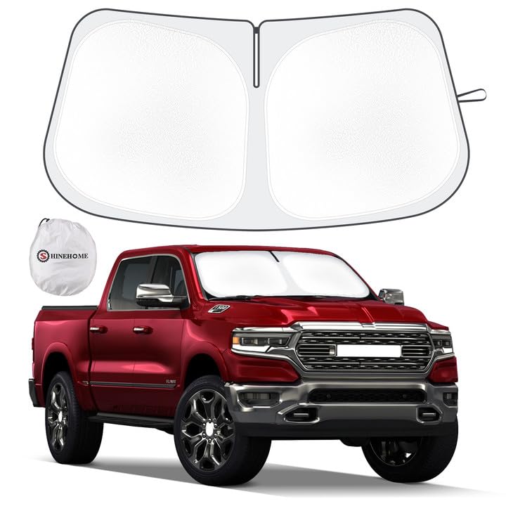 Car Windshield Sun Shade Compatible With 2019 2020 2021 2022 2023 2024 2025 Dodge Ram 1500 2Dr Regularcab, 4Dr Quadcab, Crewcab,