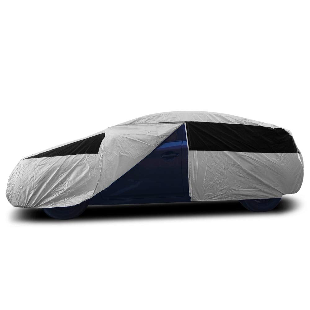 Titan Lightweight Poly 210T Car Cover For Hatchbacks 165-181''. Waterproof, Uv Protection, Scratch Resistant, Driver-Side Zipper