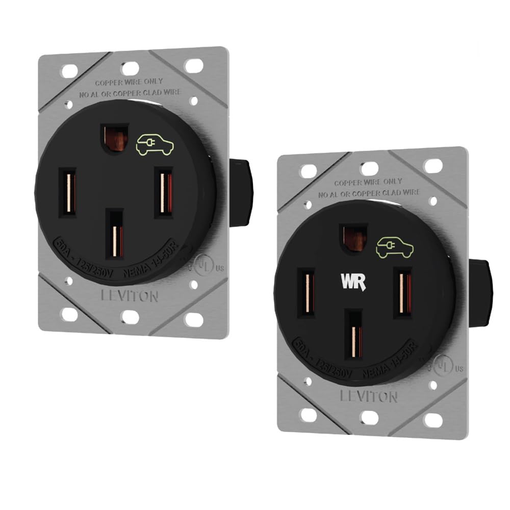Leviton 1450R 50 Amp EV Charging Receptacle/Outlet, Heavy Duty