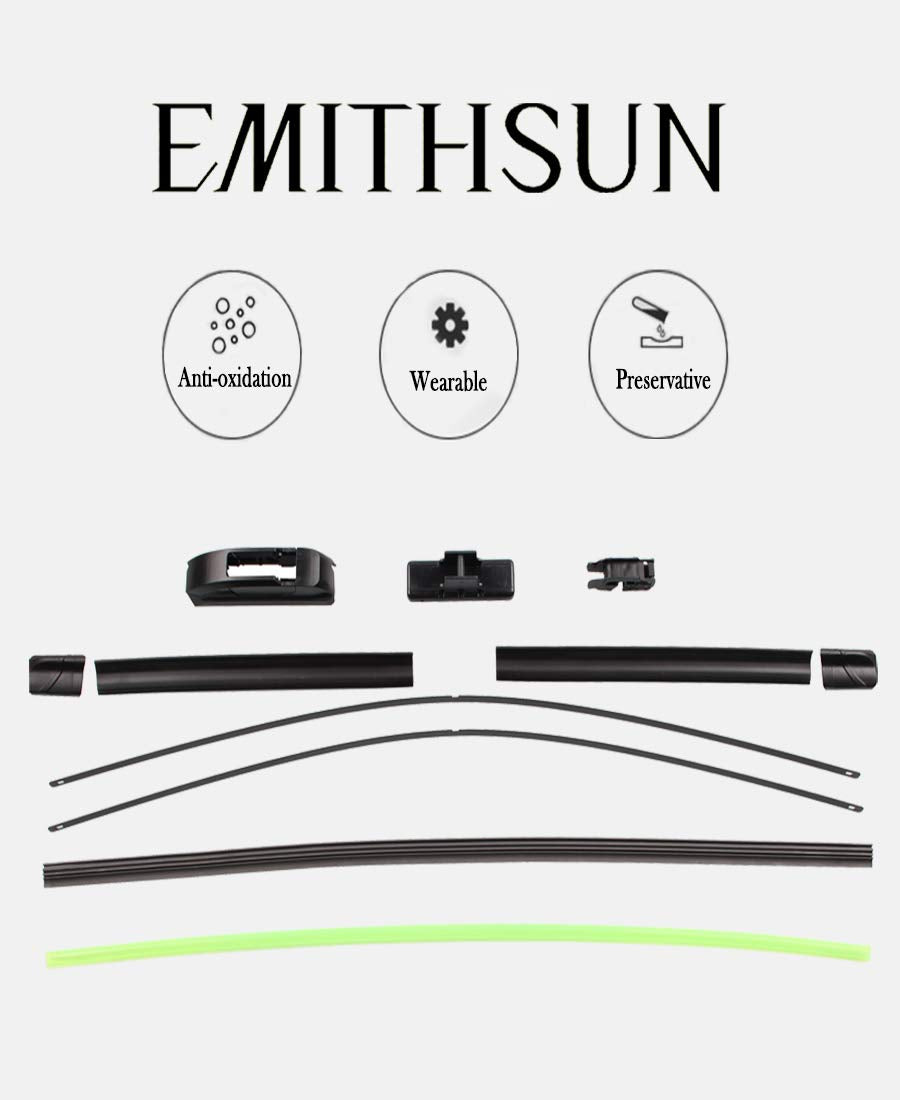 Emithsun Oem Quality Premium All-Season Windshield Wiper Blades Replacement For Honda Pilot 2016-2022,Easy Diy Install 26'+24'+16'(Set Of 3)