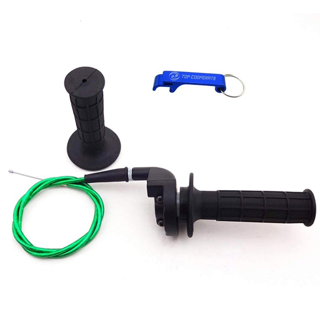 TC-Motor 7/8'' Green Twist Throttle Cable Black Hand Grips for Pit Dirt Bike XR CRF KLX Baja Apollo SSR Thumpstar Stomp DHZ 50cc 70cc 90cc 110cc 125cc 140cc 150cc 160cc