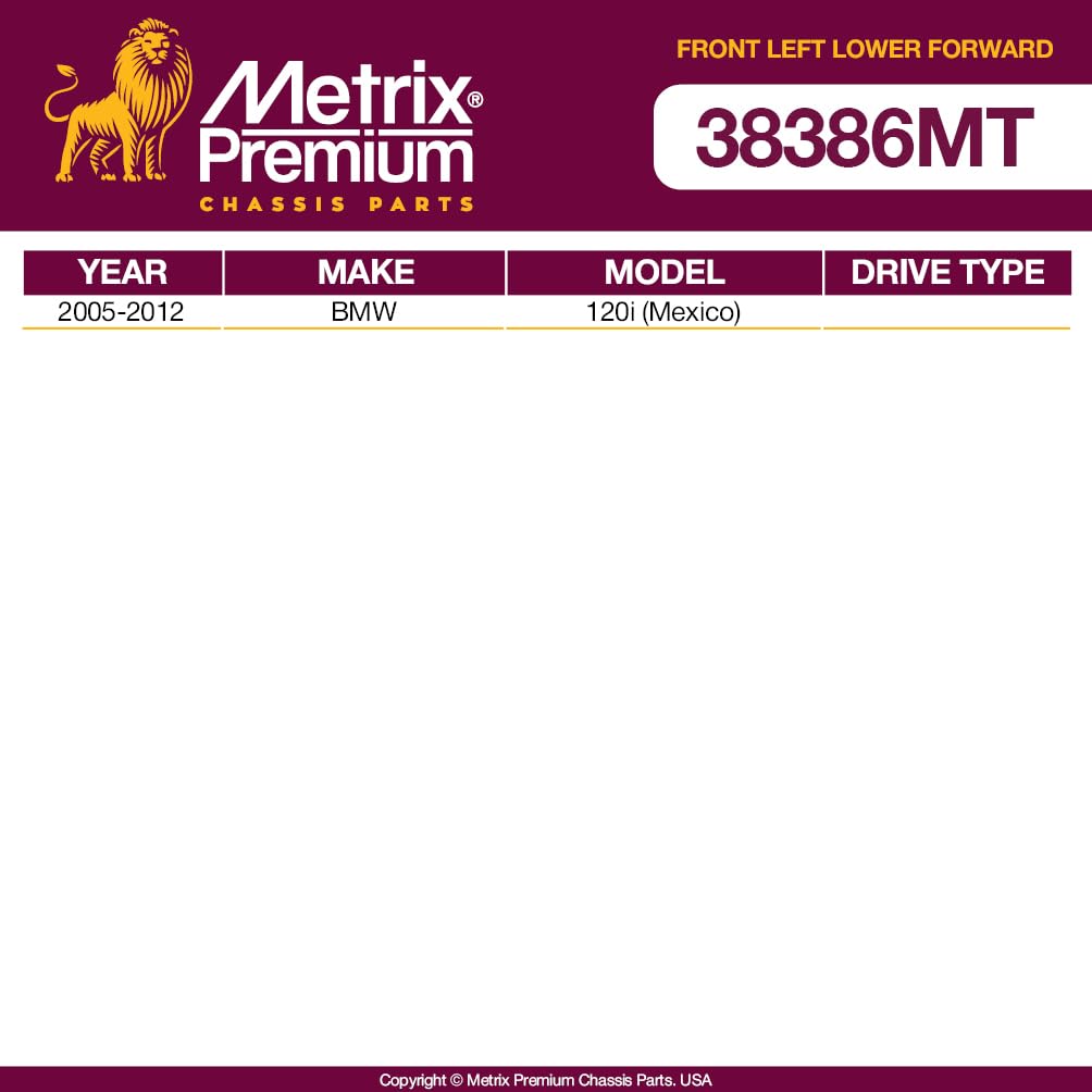 Metrix Premium Chassis Parts - Front Left Lower Forward Control Arm W Ball Joint & Bushing Assembly Fits 13 Bmw 135Is, 13 325I (