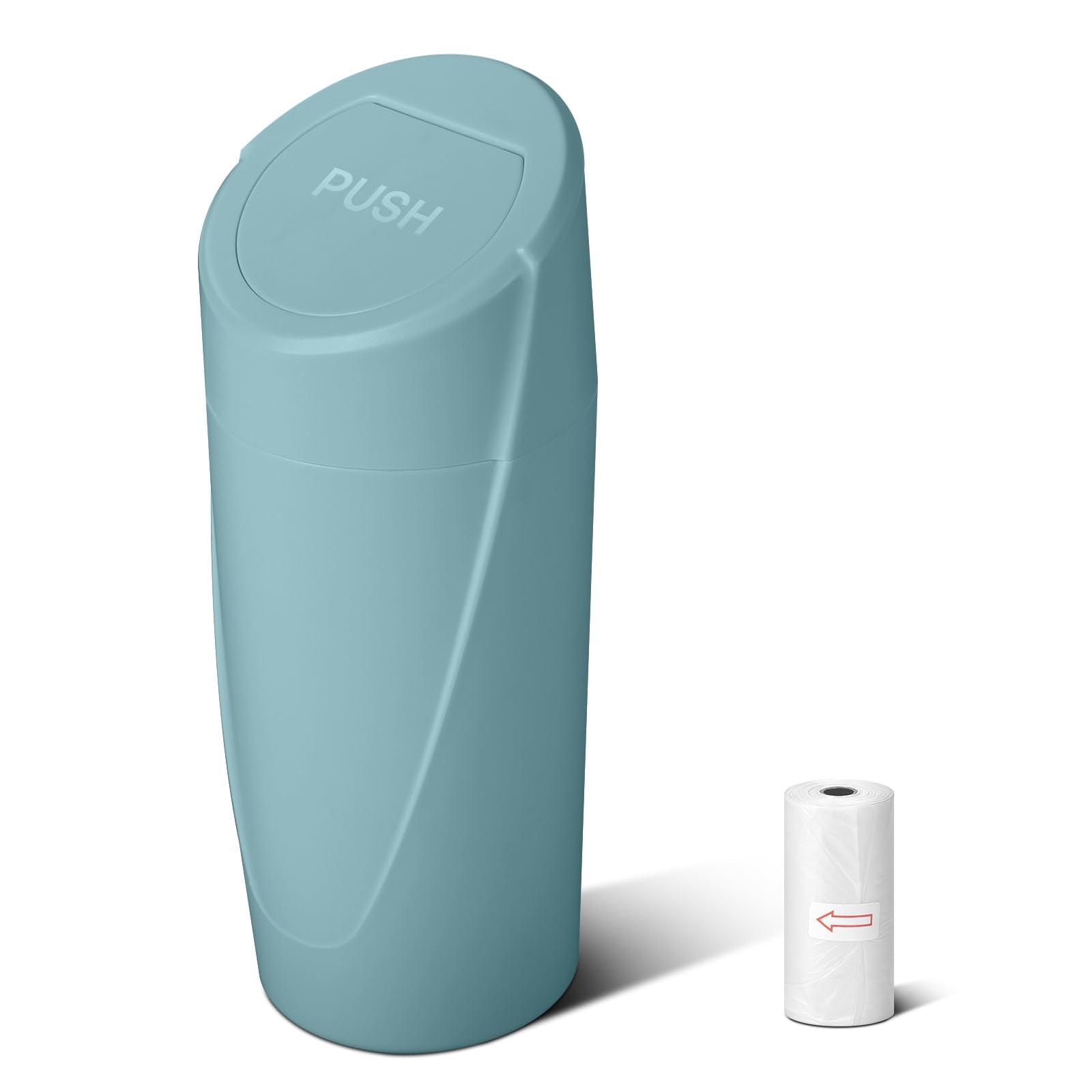 Car Trash Can Bin With Lid - Car Garbage Can Cup Holder - Dark Green Mini Leakproof Vehicle Trash Garbage Can Bin With 20Pcs Tra