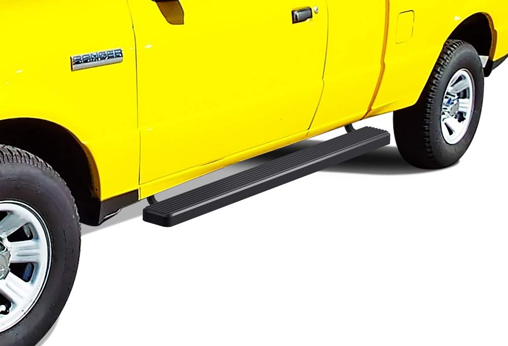 Aps Running Boards 5-Inch Matte Black Compatible With Ford Ranger Mazda B-Series 1999-2011 Super Cab 4-Door (Nerf Bars Side Step
