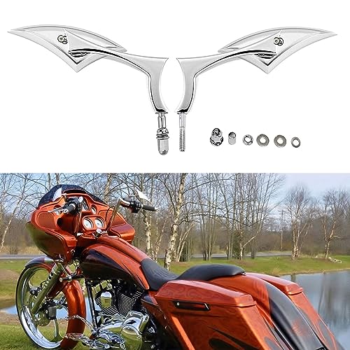 Chrome Motorcycle Cruiser Blade Mirrors For Harley Davidson Street Glide Flhx