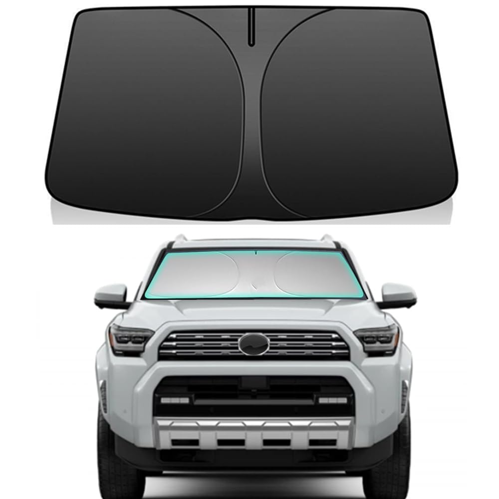 Windshield Sun Shade for Toyota 4Runner 2010-2024 2025 Sunshade 240T Reflective Fabric Double-Layer Design Front Window Blocks U