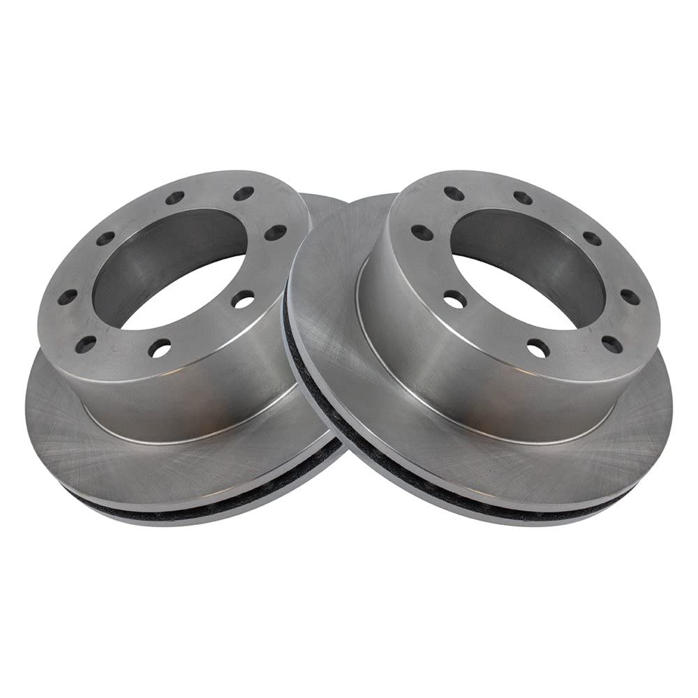 Trq Rear Brake Rotors Set Solid Compatible With 2000-2005 Ford Excursion 1999-2004 F-250 Super Duty F-350 Super Duty