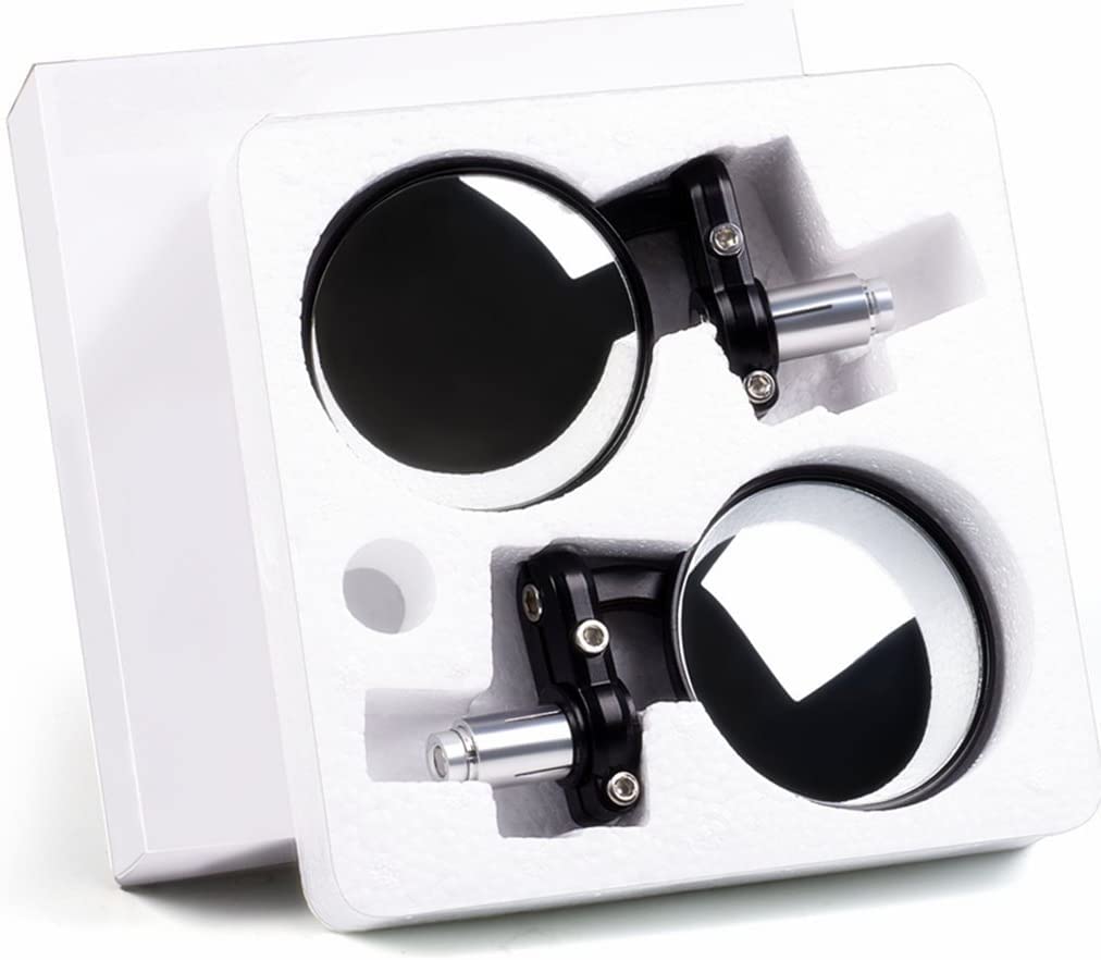 Universal Black 3'' Round 7/8'' Handle Bar End Rearview Convex Mirrors Inceased Vision Side for For Harley Davidson Honda Indian