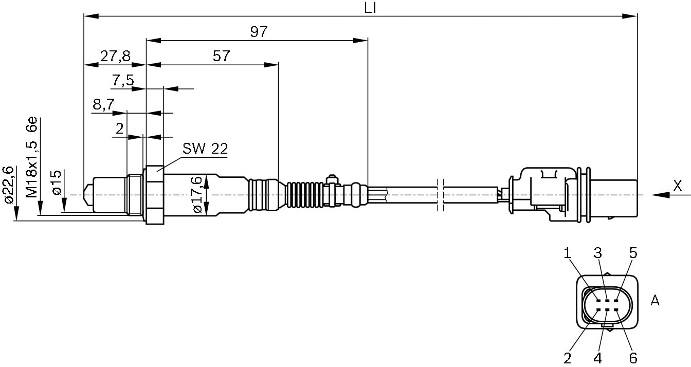 Bosch 0258017025 - Lambda Sensor With Vehicle-Specific Connector