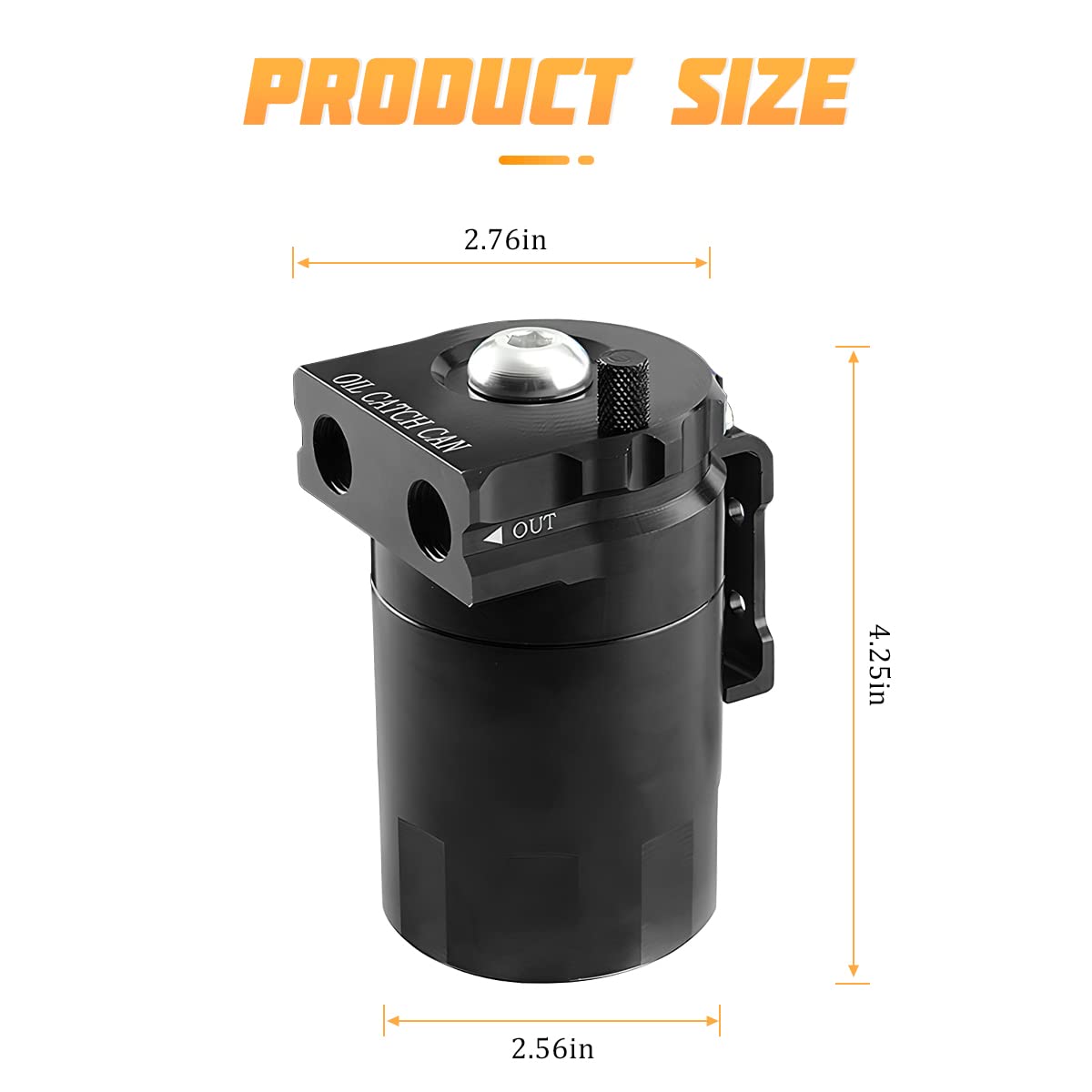 AICEL Baffled Oil Catch Can Kit, Aluminum Polish Baffled Car Oil Separator Catch Can with Fuel Line Hose Kit, Car Accessories 30