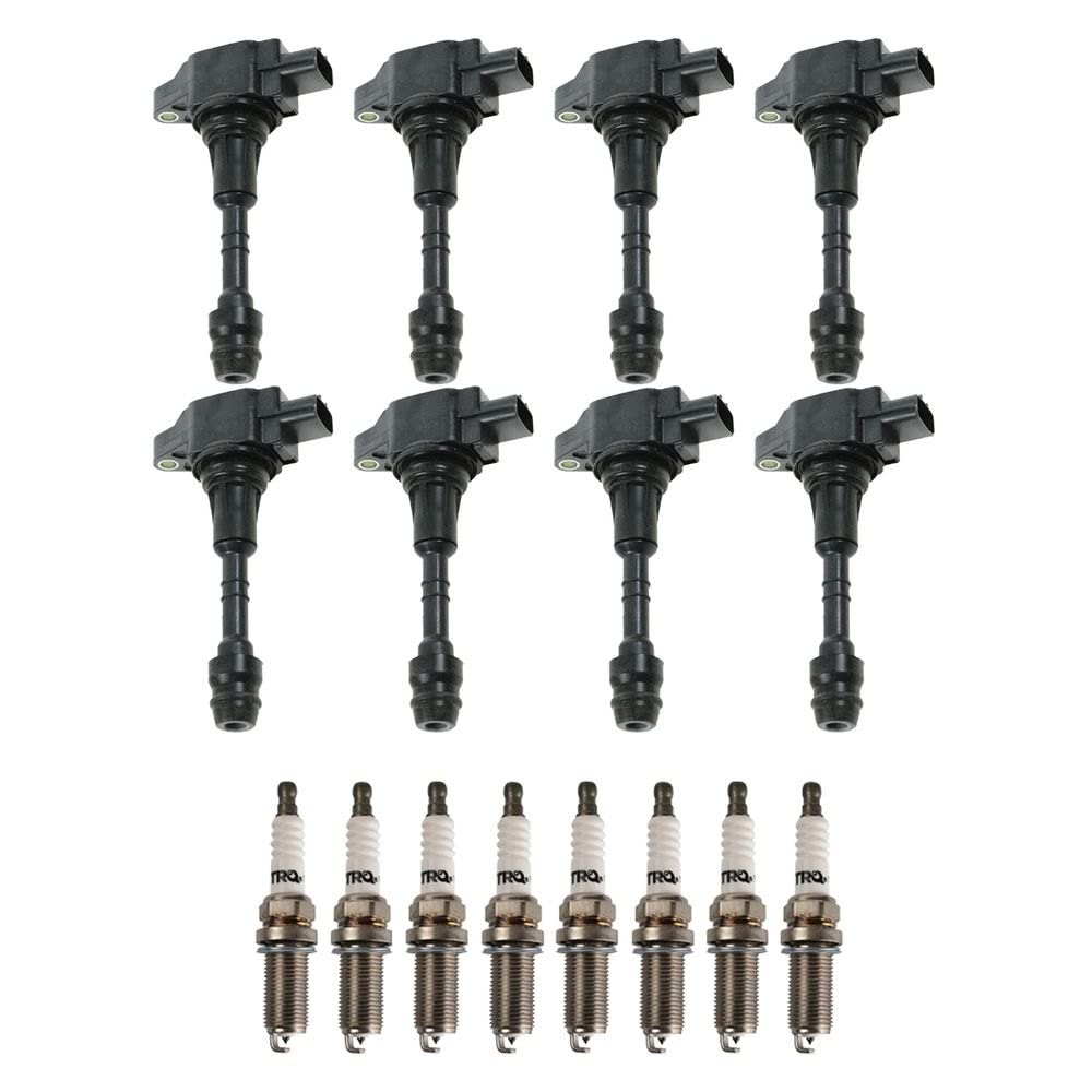 Trq Ignition Kit Ignition Coil Spark Plugs Compatible With 2007-2010 Infiniti Qx56 2007-2015 Nissan Armada 2012-2015 Nv2500 Nv35