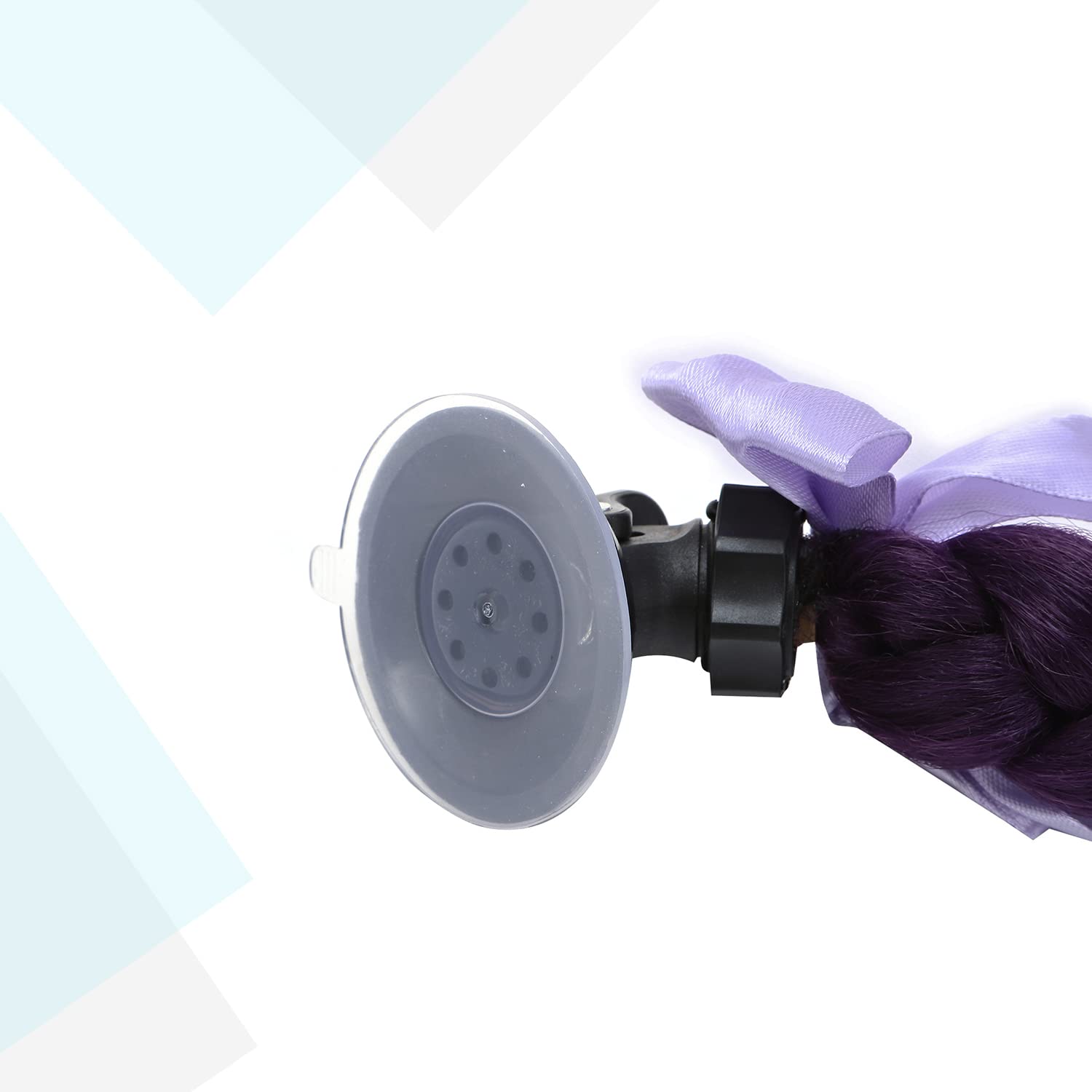 Sego 2 Pcs Helmet Pigtail Braids With Detachable Suction Cup Bowknot Ponytails Hair For Women/Men 20 Inch 2 Pcs/Pack (Helmet Not