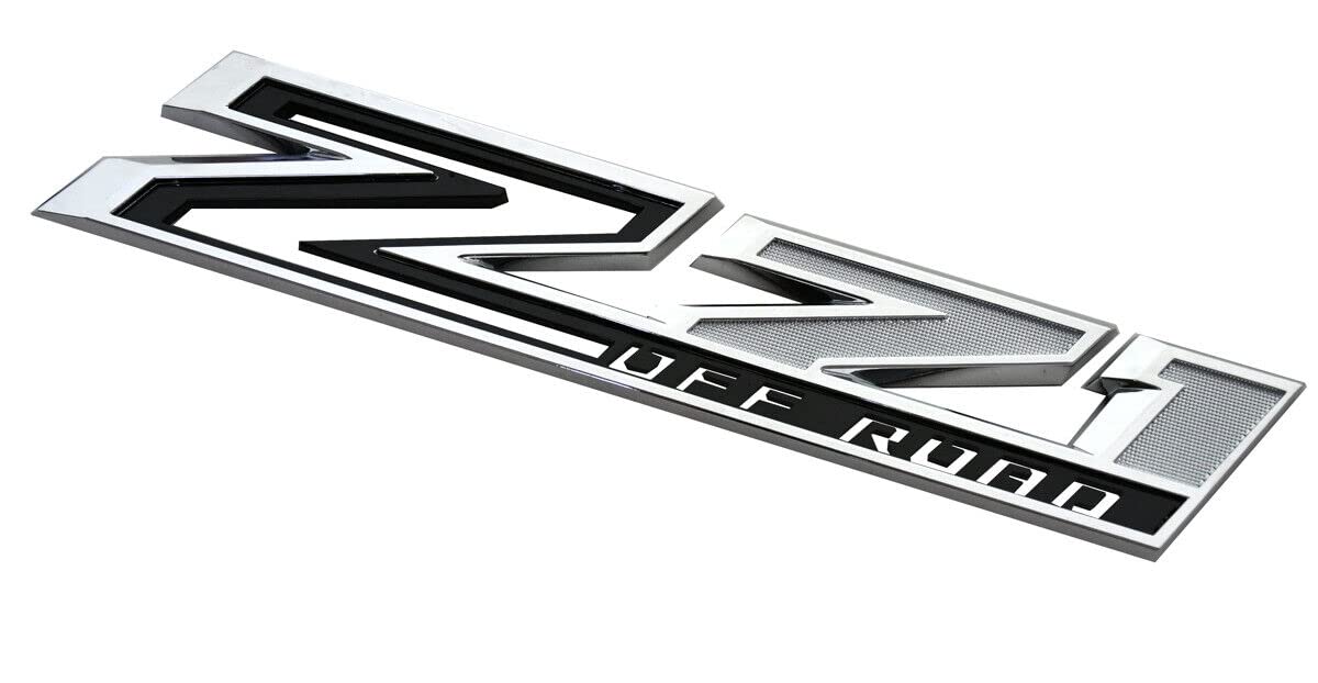 2pack 2019-2025 OEM Z71 Off Road Emblems Side Decals Badges Compatible with fits Silverado Offroad Parts 84632695 (Chrome Black)