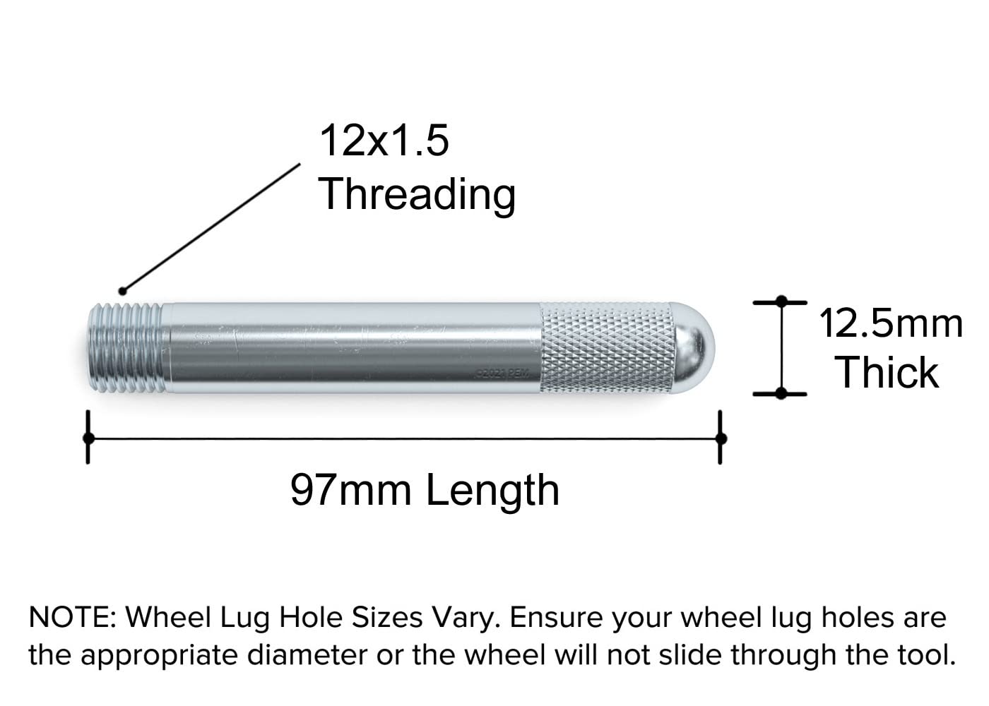 Silver Wheel Hanger Alignment Pin Guide Tool - Metric 12x1.5 - Lug Bolt Automotive Mechanic Tool Compatible with BMW Mercedes Vo