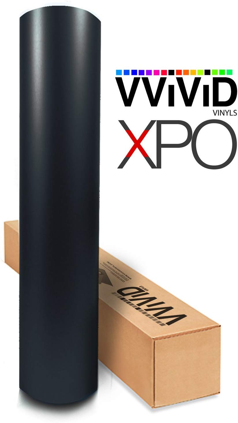 Black Matte Car Wrap Vinyl Roll With Air Release 3Mil-Vvivid8 (5Ft X 5Ft)
