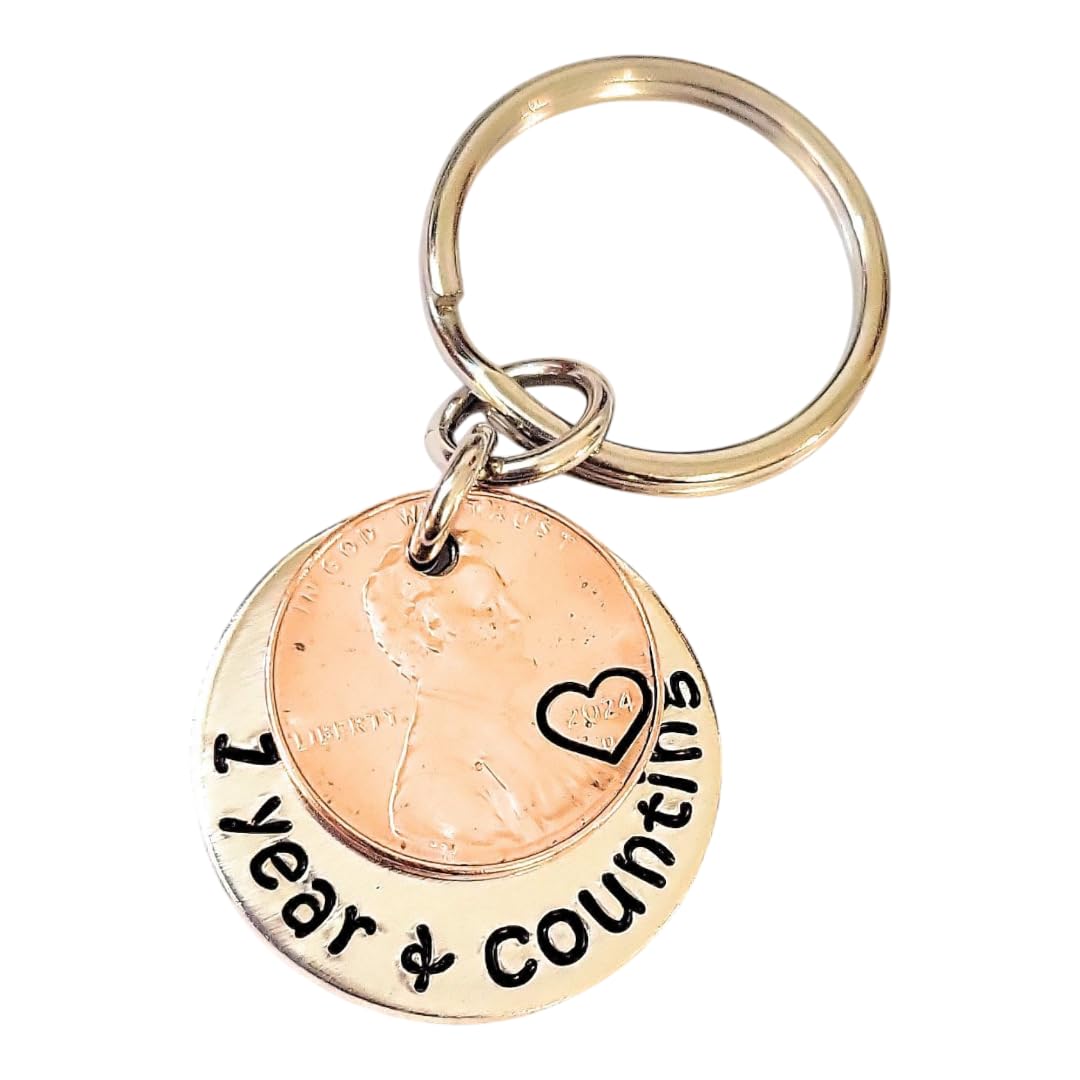 1 Year & Counting 1St Wedding First Anniversary Year Coin Lucky Penny Gift For Him Or Her Husband Wife