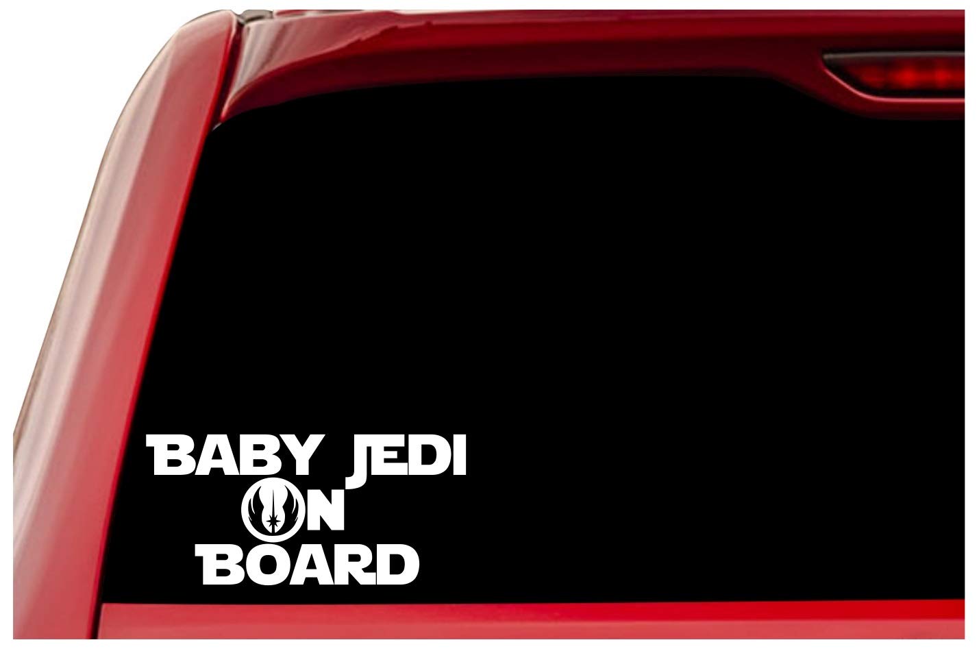 Baby Jedi On Board Decal Vinyl Sticker Graphics|Ur Impressions|For Cars Trucks Suv Vans Walls Windows Laptop|White|7.25 X 3.6 In