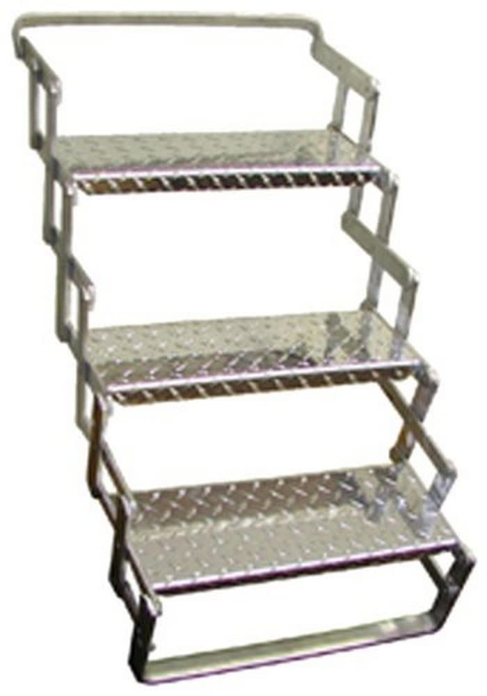 CR Brophy Aluminum Scissor Steps - 3 Step, 24"-30" Height, Silver, Model 0146.1036
