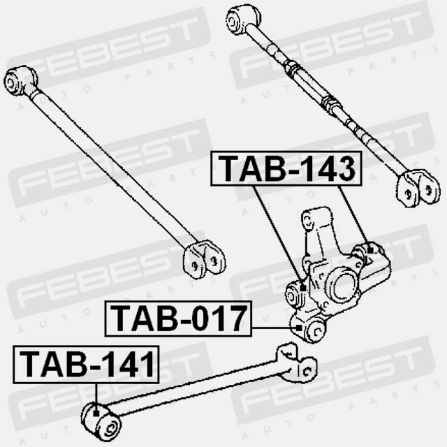 Arm Bushing Rear Assembly Febest Tab-143 Oem 42305-48010