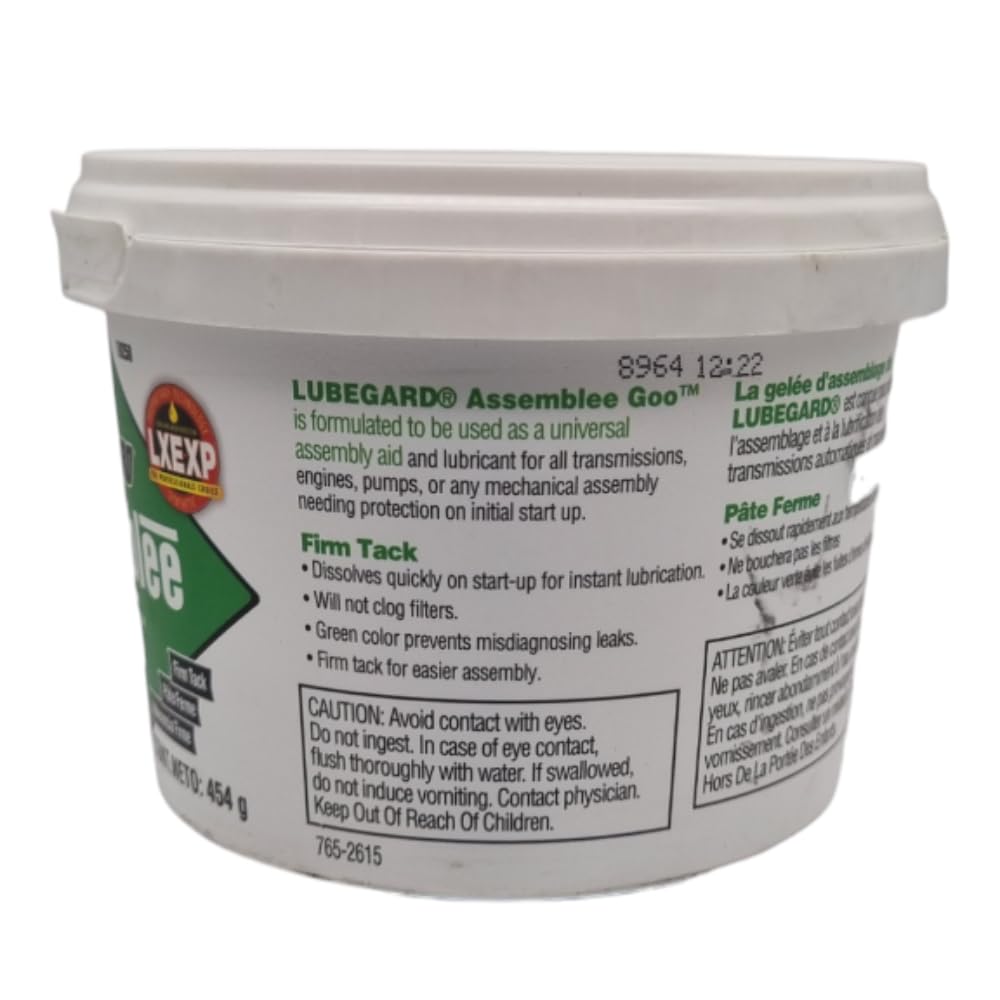 Lubegard 19250 Assemblee Goo, Green, Firm Tack Lubricant, 16 Oz.