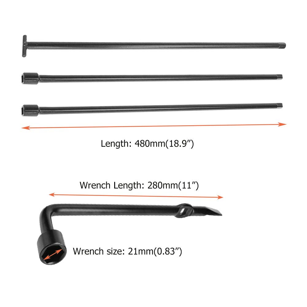 Dr.Roc Spare Tire Tool Kit With Spare Tire Jack Handle And Wheel Lug Wrench Compatible With Nissan Frontier Titan Pathfinder 200