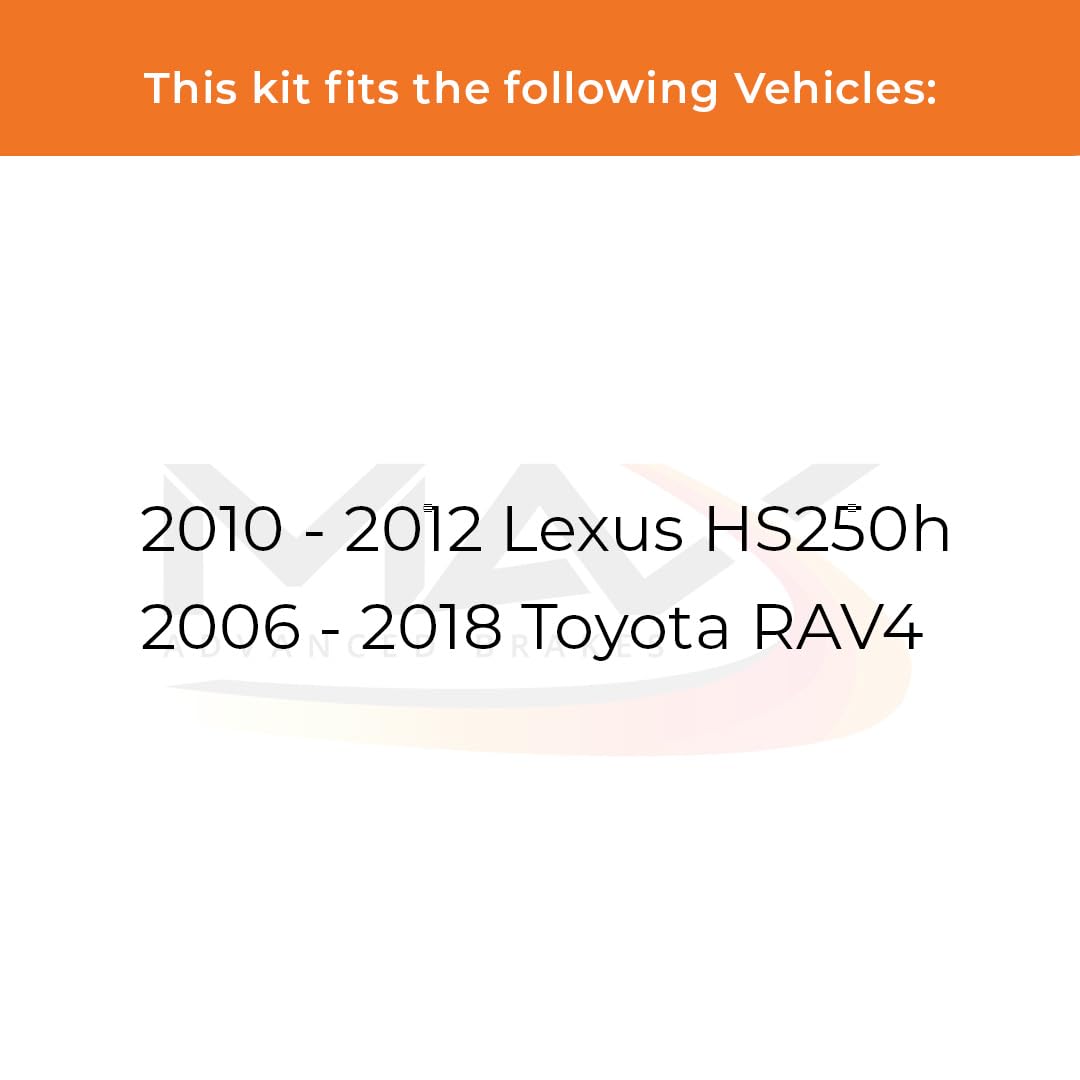 Max Advanced Brakes Rear Brake Kit For 2010 2011 2012 Lexus Hs250H 2006-2011 12 13 14 15 16 17 18 Toyota Rav4 Replacement Drilled Slotted Black Coated Disc Brake Rotors And Ceramic Brake Pads