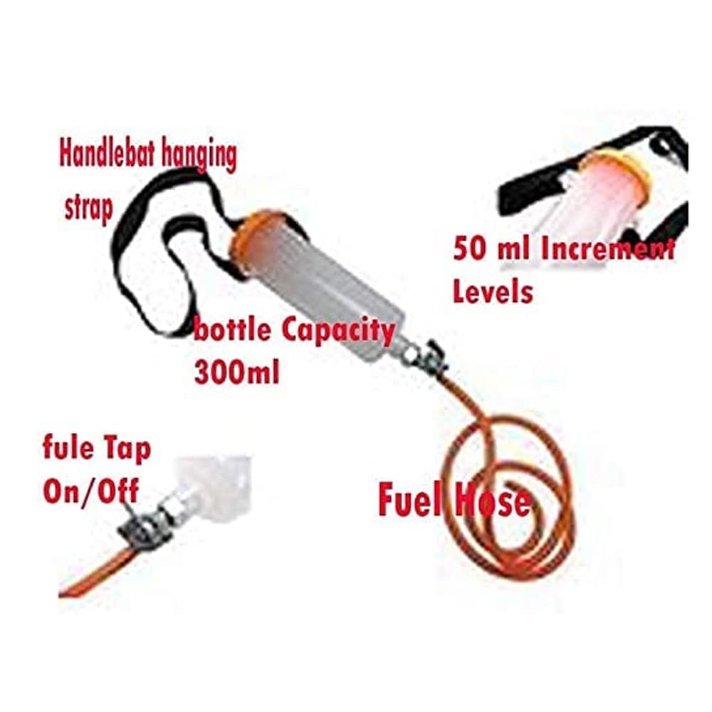 Annafi® Auxiliary Fuel Tank For Servicing Your Bike 300Ml | Fuel Tanks & Accessories | Workshop Tool Balancing Carbs Carburetor | Petrol 300Ml Tank Royal Enfield Bsa Norton Vintage Bikes (Orange)