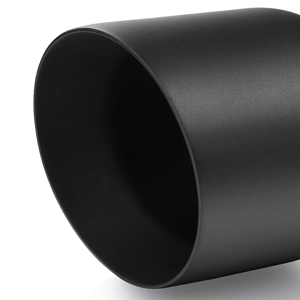 Lcgp 3'' Inlet Universal Exhaust Tip, 4'' Outlet - 5'' Long, Black Double Wall Angle Cut