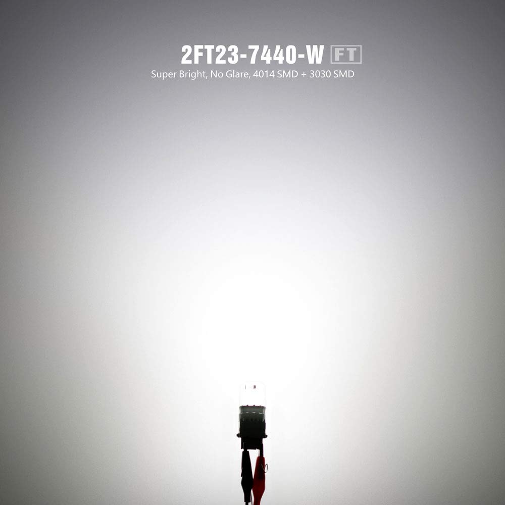 Sir Ius Led - Ft- 7440 Led Backup Reverse Light Bulb Super Bright High Power Single Filament Function Air Vent Design 3030+4014