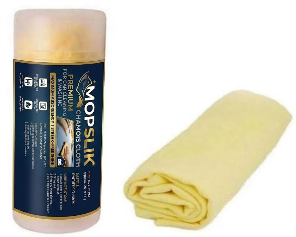 Mopslik PVA Chamois Leather Cloth Super Absorbent for Dry & Wet Cleaning & Washing Vehicle, Household Usage Cloth Shammy Towel (