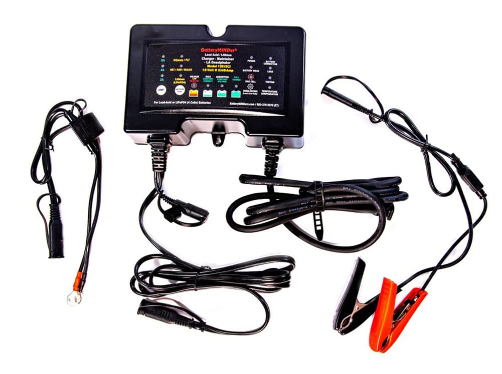 Batteryminder 128Cec2: 12 Volt-2/4/8 Amp Lead Acid Battery Charger, Lithium (Lifepo4) Battery Maintainer, And Battery Desulfator